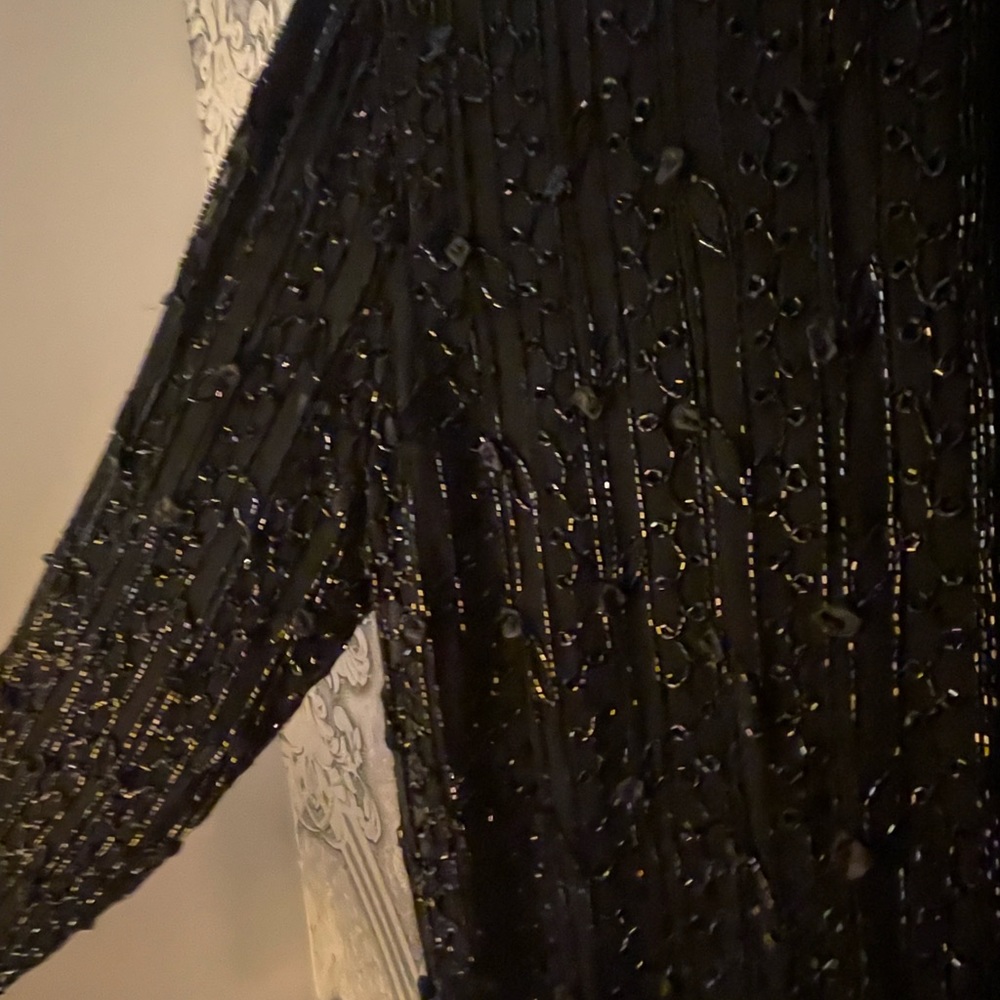 Vintage 80s Black sequence blouse by Judith Ann Creations! Sparkles! - Picture 4 of 10